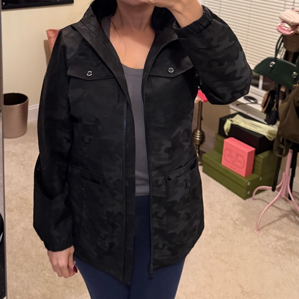 Small Michael Kors black camouflage rain jacket